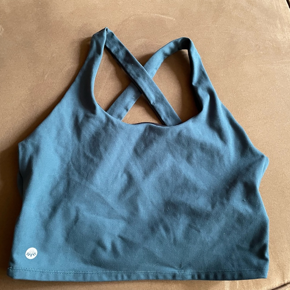 Senita Athletics Sports Bra Green Womens Size Large EUC